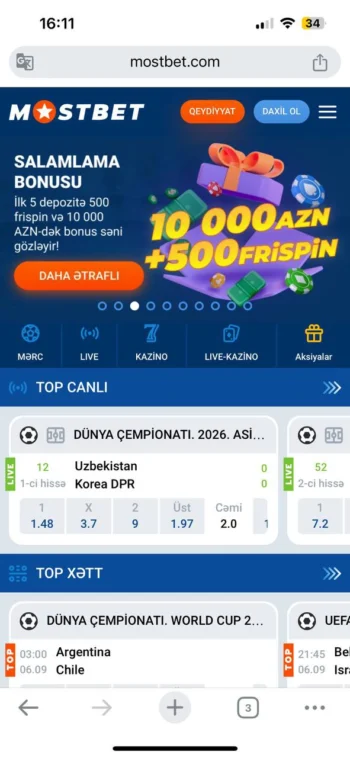 Mostbet proqramını telefonunuza quraşdırın, addım 1
