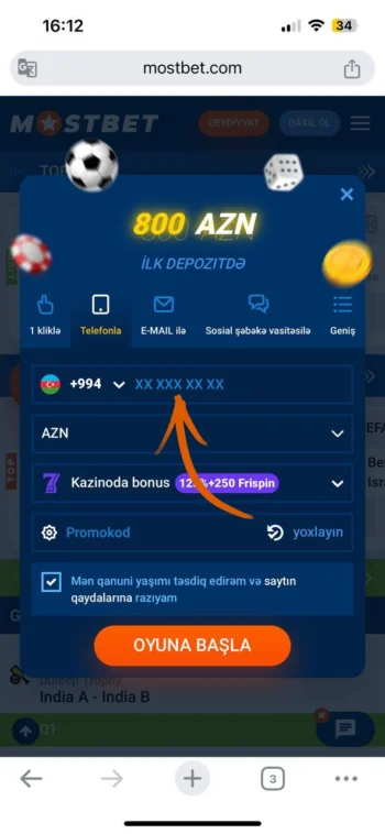 Sahələri şəxsi məlumatlarla doldurun, addım 3
